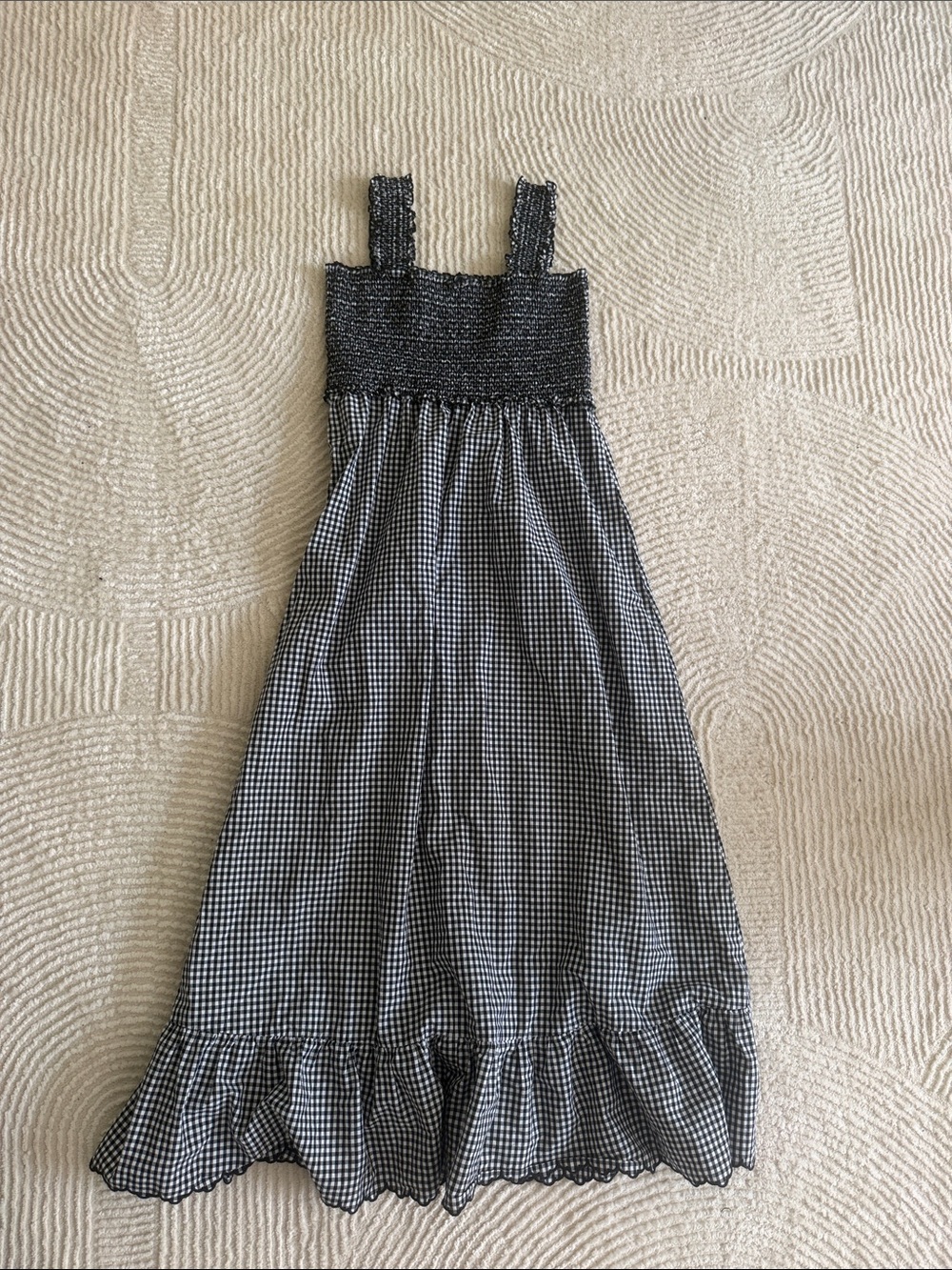Rails Black Gingham Smocked Maxi Dress for Kids